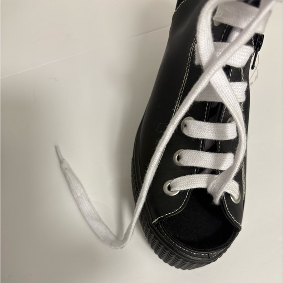 Replay Black and White Lace-Up Platform Boots - Picture 8 of 8